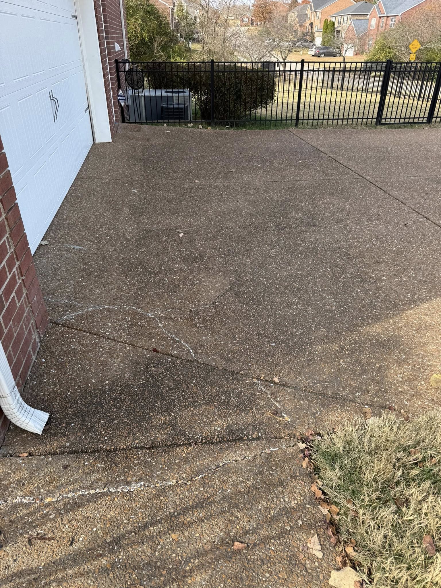 Before soft wash house washing - driveway in Mt. Juliet TN